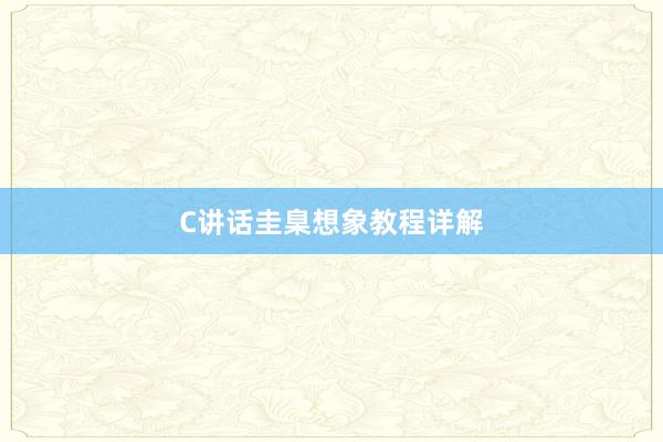 C讲话圭臬想象教程详解